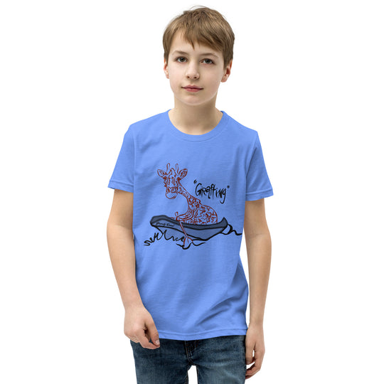 Gnarly Dood Youth T-Shirt - Heather Columbia Blue Front