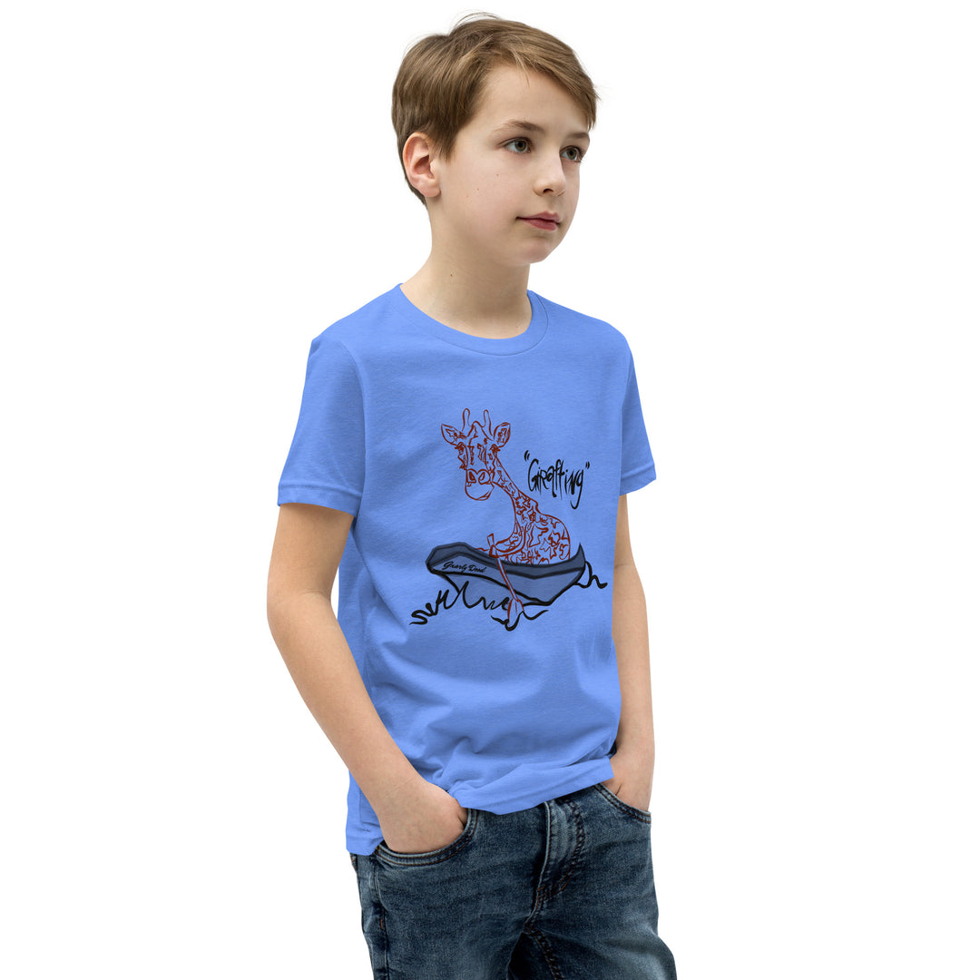 Gnarly Dood Youth T-Shirt - Heather Columbia Blue Right